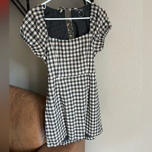 Kendall & Kylie Gingham Tie Back Mini Dress